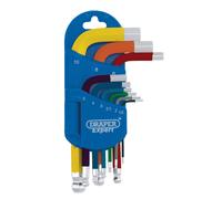 Draper Expert Draper Expert Metric Short Arm Ball End Hex Key Set, Colour Coded (9 Piece)