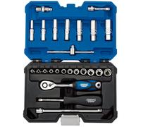Draper Expert Draper Expert Metric Socket Set, 1/4" Sq. Dr., Blue (25 Piece)