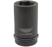 Draper Expert Expert HI-TORQ 6 Point Deep Impact Socket, 1" Sq. Dr., 33mm