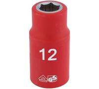 Draper Expert Fully Insulated VDE Socket 1/2" Square Drive Hardened 12mm