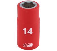Draper Expert Fully Insulated VDE Socket 1/2" Square Drive Hardened 14mm