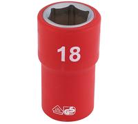 Draper Expert Fully Insulated VDE Socket 1/2" Square Drive Hardened 18mm