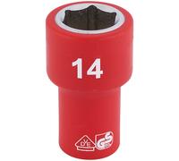 Draper Expert Fully Insulated VDE Socket 1/4" Square Drive 14mm EN 60900