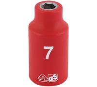 Draper Expert Fully Insulated VDE Socket 3/8" Square Drive Chrome Plated 7mm