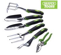 Draper Garden Tool Set Expert 08996, 6-piece Black and Green, Ergonomic Handles