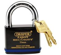 Draper Expert Heavy Duty Security Padlock & 2 Keys Molybdenum Steel Shackle 70mm