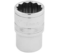Draper Expert HI-TORQ® 1/2" 19mm Square Drive Socket | 12 Point Metric Socket | Chrome Vanadium Steel Wrench Accessory | 33231