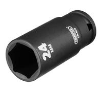 Draper Expert HI-TORQ 1/2" 24mm Deep Impact Socket | 6 Point Hex Socket | Chrome Vanadium Steel Wrench Accessory | 12746