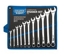 Draper Expert HI-TORQ® 1/4" to 7/8" Combination Spanner Set | 11 Piece Chrome Vanadium Steel Hand Tools | Imperial Manual Plated Tools | 29546
