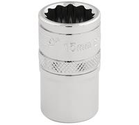 Draper Expert HI-TORQ 12 Point Socket Polished Finish 1/2" Square Drive 15mm