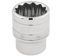 Draper Expert HI-TORQ 12 Point Socket Polished Finish 1/2" Square Drive 26mm