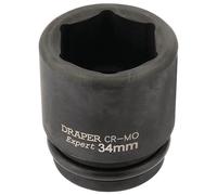 Draper Expert HI-TORQ 6 Point Impact Socket Hardened 3/4" Square Drive 34mm