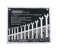 Draper Expert HI-TORQ® 6 to 19mm Combination Spanner Set | 11 Piece Chrome Vanadium Steel Hand Tools | Metric Manual Plated Tools | 29545