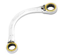 Draper 03937 Expert HI-TORQ Double Ring Ratchet Half Moon Spanner, 19 x 22mm