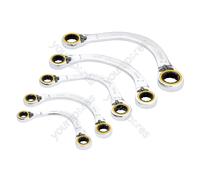 Draper Expert HI-TORQ® Double Ring Reversible Ratchet Half Moon Spanner Set