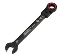 Draper 03922 Expert HI-TORQ Metric Flexible Head Ratchet Combination Spanner, 15mm, Black