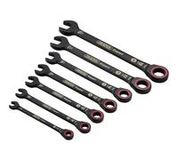 Draper Ratchet Combination Spanner Set Expert 7-Piece HI-TORQ Metric 8-19mm Black 03895
