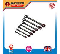Draper Expert HI-TORQ Metric Ratchet Combination Spanner Set Black 7Pcs