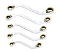 Draper Expert HI-TORQ S-Shaped Double Ring Ratchet Spanner Set 5 Piece 03947