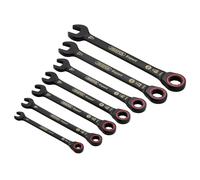 Draper Expert HI-TORQMetric Ratchet Combination Spanner Set Black 7 Piece 03895