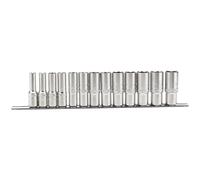 Draper Expert Imperial Deep Socket On Metal Rail 1/2" Square Drive 13 Pieces