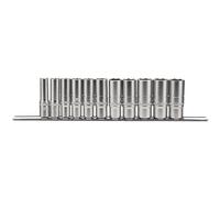 Draper Expert Imperial Deep Socket Set on a Metal Rail, 3/8" Sq. Dr. (11 Piece)