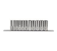 Draper Expert Imperial Deep Socket Set On Metal Rail 3/8" Square Drive 11 Pieces