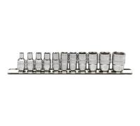 Draper Expert Imperial Socket Set On Metal Rail 1/4" Square Drive 11 Pieces