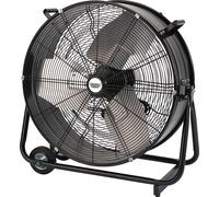 Draper 99623 24" High Flow Drum Fan (600mm), Black, Size 790x780x270mm