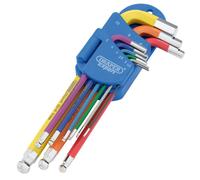 Draper Expert L Colour Ball HEX Key Set 9PC - 66132