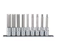 Draper Expert Long Metric Hex Socket Bit Set 1/2" Square Drive 100mm 9 Pieces
