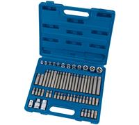 Draper Expert Mechanic's Socket and Bit Set, 3/8, 1/2" Sq. Dr. (61 Piece)