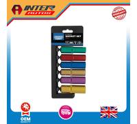 Draper Expert Metric Coloured Deep Socket Set, 1-2" Sq. Dr. (6 Piece) 50541