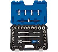 Draper Expert Metric Imperial Socket Set 1/2"D 41 Piece 6 Point Chrome 16453
