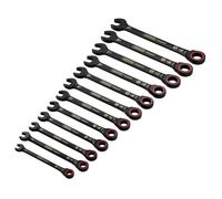 Draper Expert Metric Ratchet Combination Spanner Set Black 12 Piece 03896