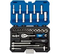 Draper Expert Metric Socket Set 1/4" Square Drive Micro Satin Finish 30 Pieces