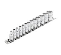 Draper Expert Metric Socket Set on a Metal Rail 1/4"D 13 Piece 6 Point 16487