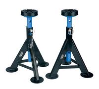 Draper Expert, Pair Of Adjustable Pin-Type Axle Stands With Rubber Saddle Pads, 350-555mm