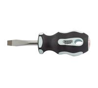 Draper Expert Plain Slot Soft Grip Screwdriver Satin Chrome Plated 6.5 x 38mm