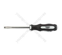 Draper Expert 'Pound Thru' Plain Slot Soft Grip Screwdriver, 6.5 x 100mm