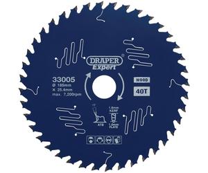 Draper Expert PTFE TCT Circular Saw Blade for Wood 185mm 40T 25.4mm