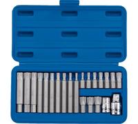Draper 22 Piece 3/8" and 1/2" Drive Ribe Socket and Bit Set Combination 100mm