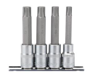 Draper Expert Ribe Socket Bit Set Sand Blasted Bits 1/2" Square Drive 4 Pieces