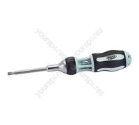 Draper Expert Soft Grip 7 in 1 Ratcheting Screwdriver and Bit Set