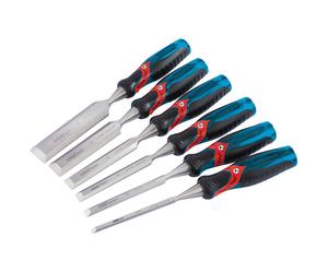 Draper Expert Soft Grip Pound Thru Bevel Edge Wood Chisel Set 140mm 6 Pc 70419