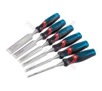 Draper Expert Soft Grip 'Pound Thru' Bevel Edge Wood Chisel Set, 140mm (6 Piece)