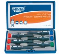 Draper Expert Soft Grip Precision Screwdriver Tool Set With Black Tips 6 Pieces