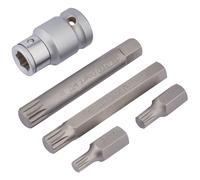 Draper Expert Spline Bit Set, 1/2" Sq. Dr. (5 Piece)