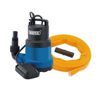 Draper Expert Submersible Clean Water Pump, Float Switch, 191L/min, 550W, Thermal Protection, 10M Cable, 5M Layflat Hose