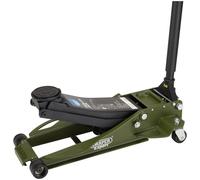 Draper Expert Professional Low Profile Fast Lift Garage Trolley Jack - 3 Tonne, Green